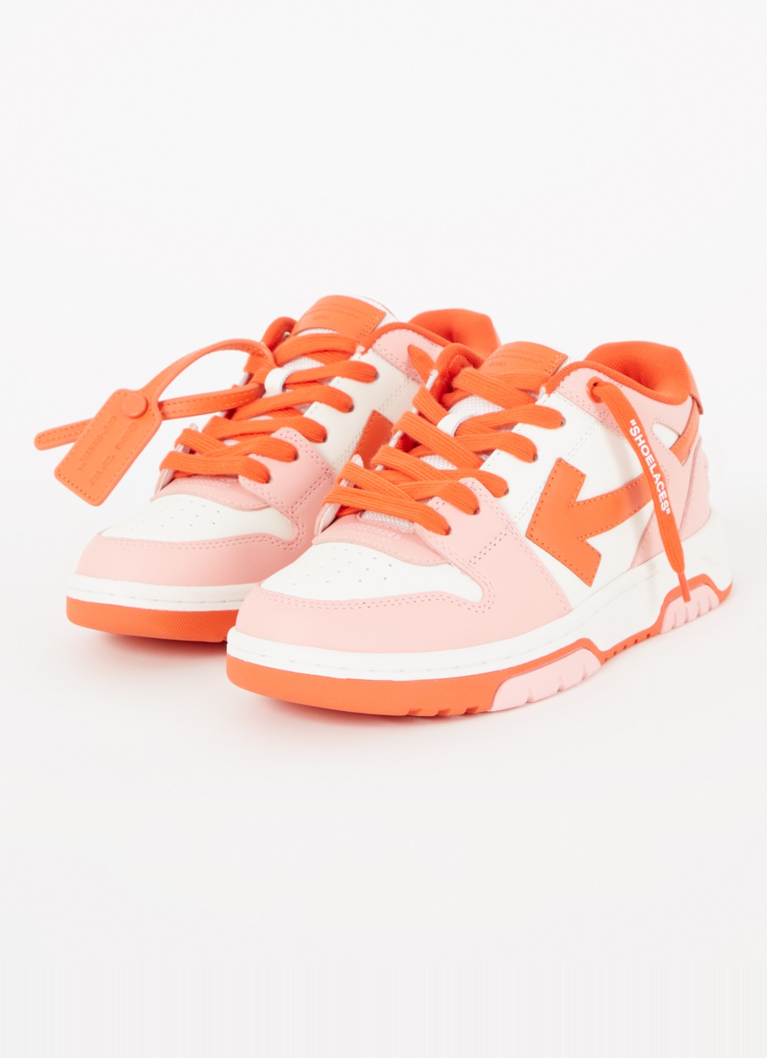 Off-White Out Of Office sneaker van kalfsleer - voorkant 2 roze