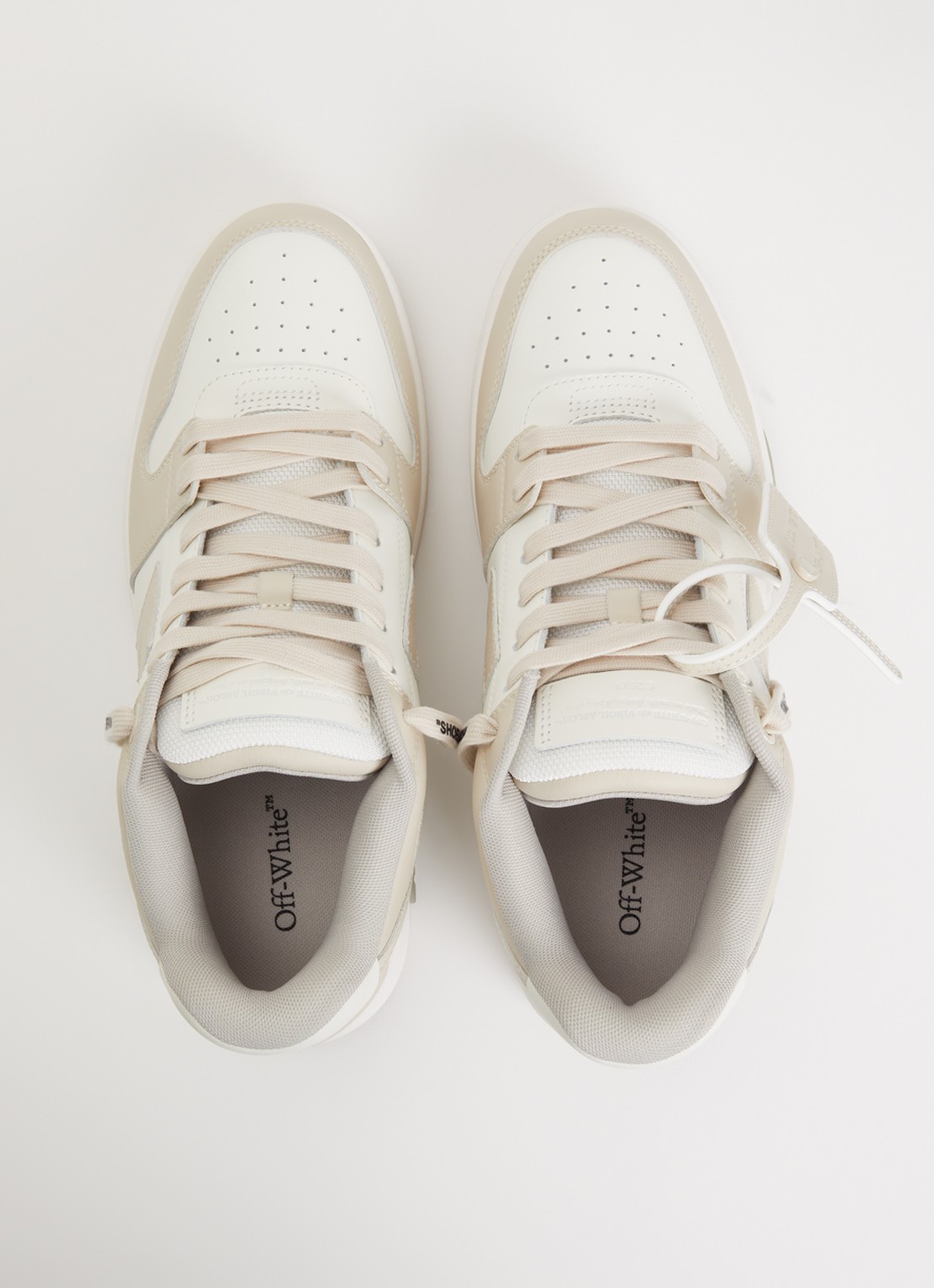 Off-White Out Of Office sneaker van kalfsleer - detail 3 beige