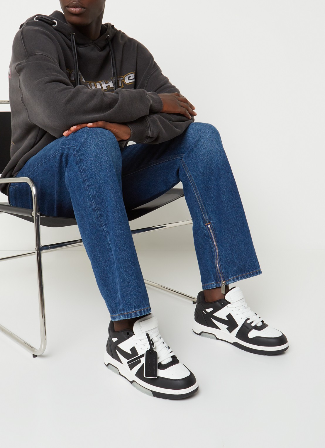 Off-White Out Of Office sneaker van kalfsleer - voorkant 2 wit