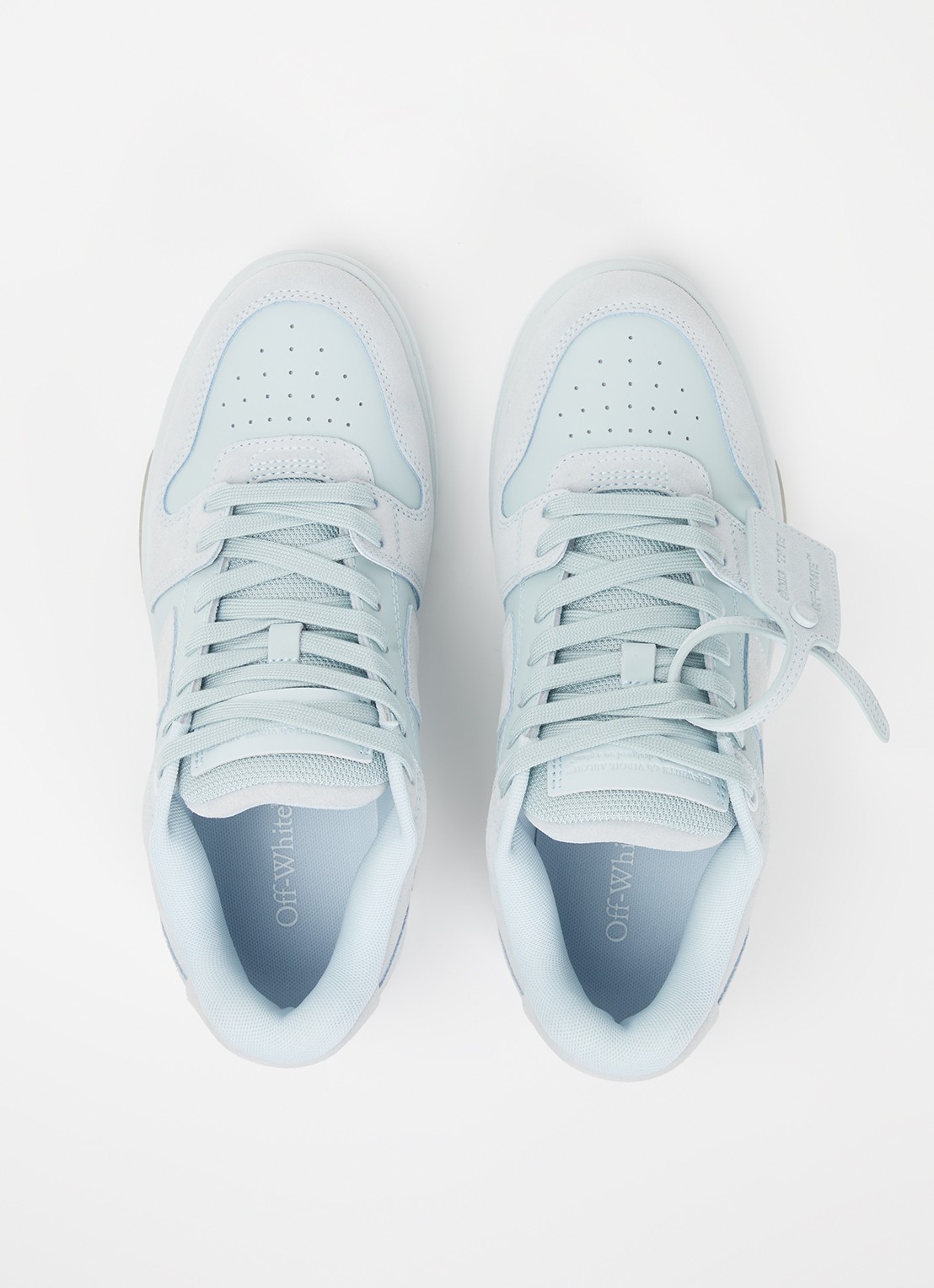 Off-White Out Of Office sneaker van suède - detail 4 grijs