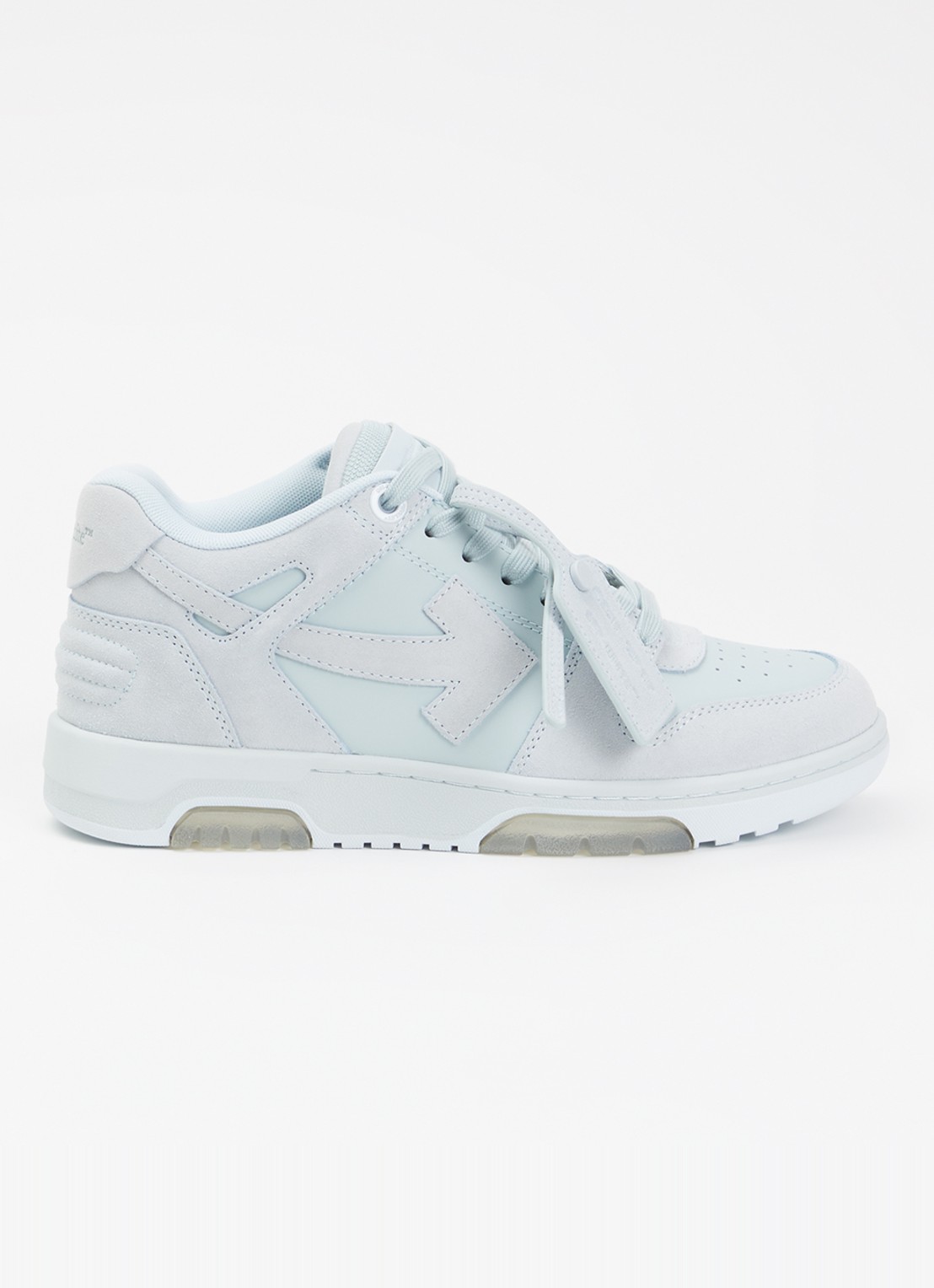 Off-White Out Of Office sneaker van suède - voorkant 2 grijs