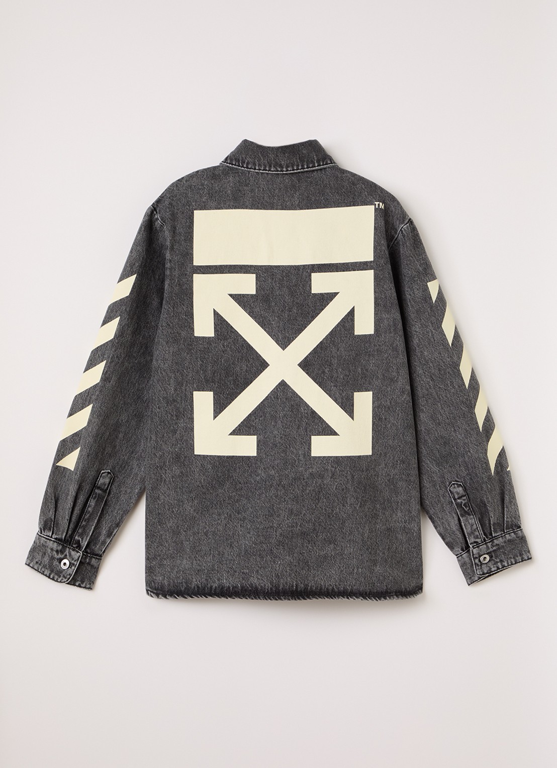 Off-White Overhemd van denim - voorkant 2 grijs