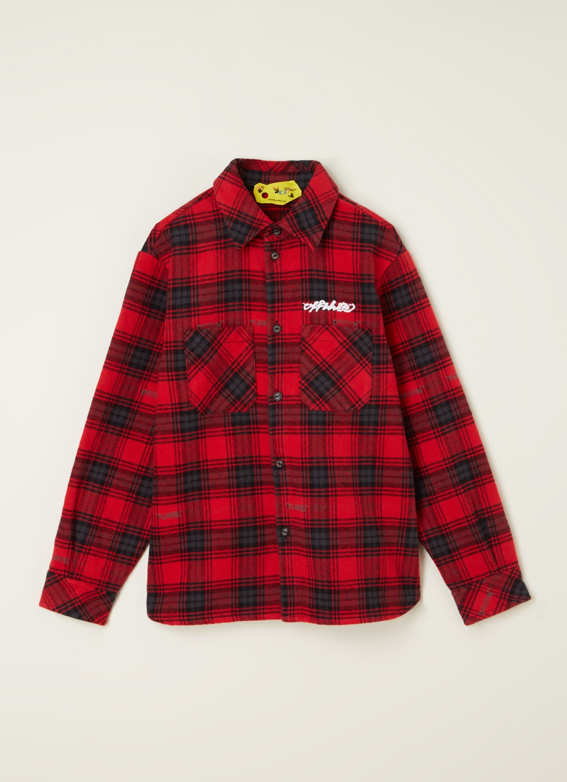 Off-White Overhemd van flanel met ruitdessin - voorkant rood