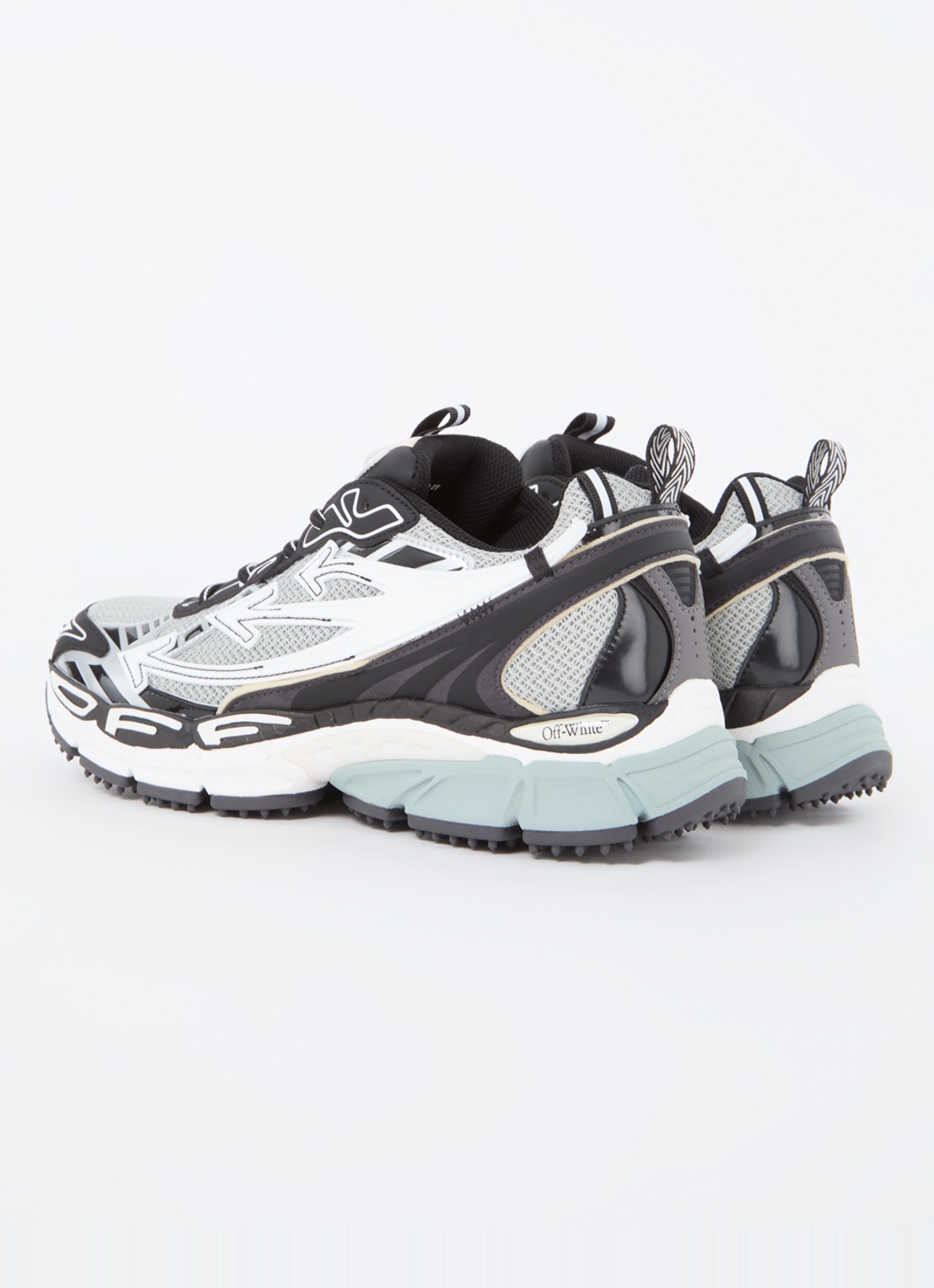 Off-White Ow Be Right Back sneaker met mesh details - achterkant zwart