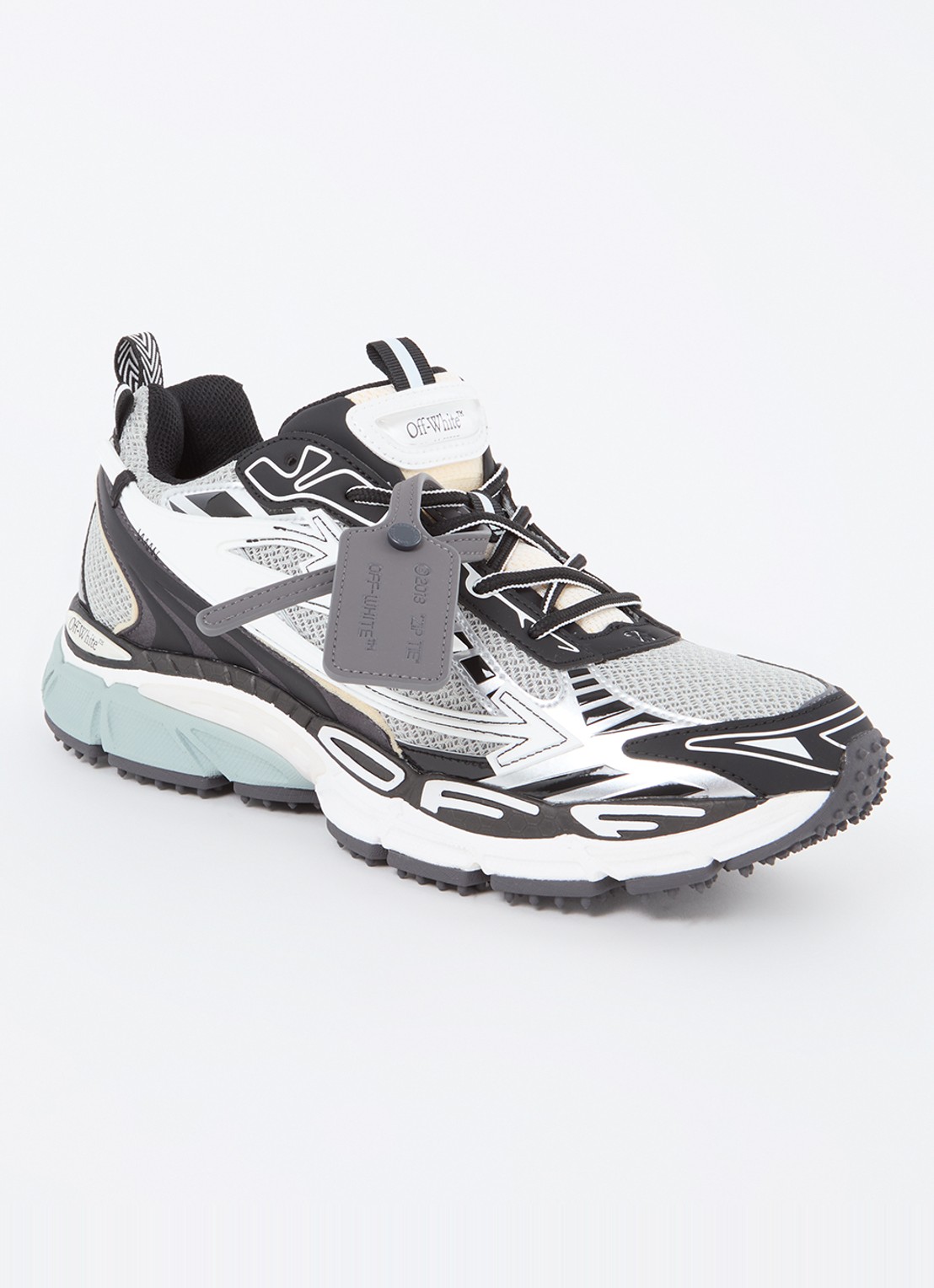 Off-White Ow Be Right Back sneaker met mesh details - voorkant 2 zwart