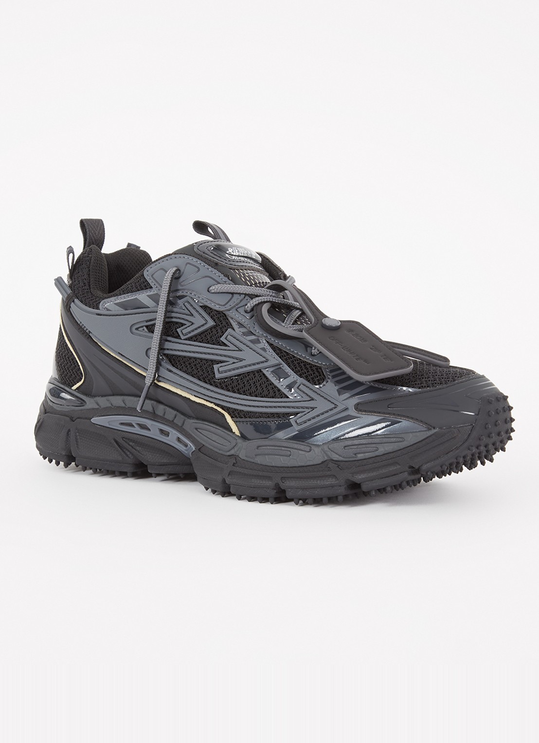 Off-White Ow Be Right Back sneaker met mesh details - voorkant zwart