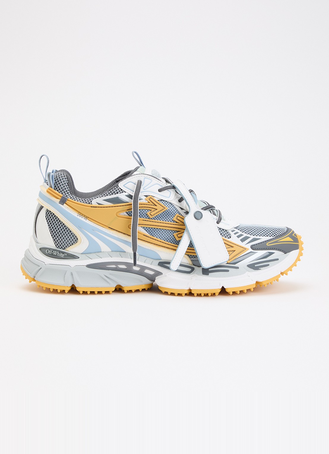 Off-White Ow Be Right Back sneaker met mesh details - voorkant 6 lichtoranje