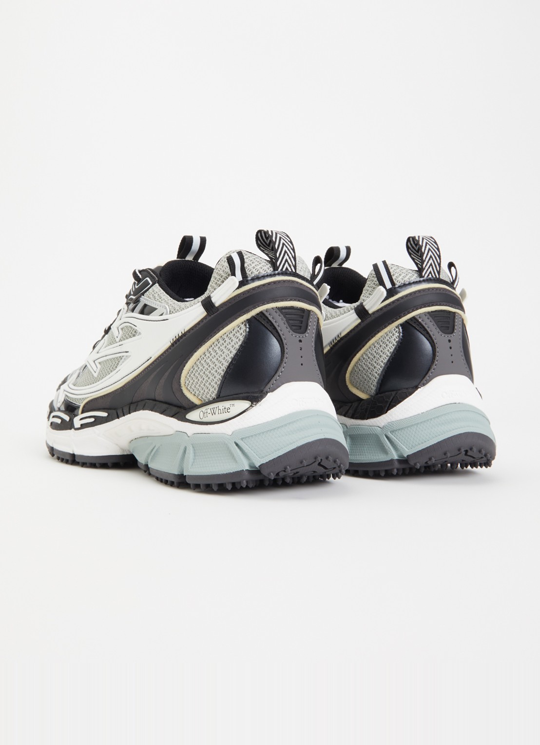 Off-White Ow Be right Back sneaker met mesh en metallic details - achterkant 6 blauwgrijs