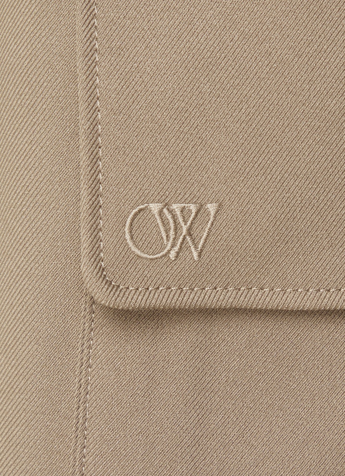 Off-White Ow Emb Drill wide fit cargobroek met klepzakken - detail 6 beige