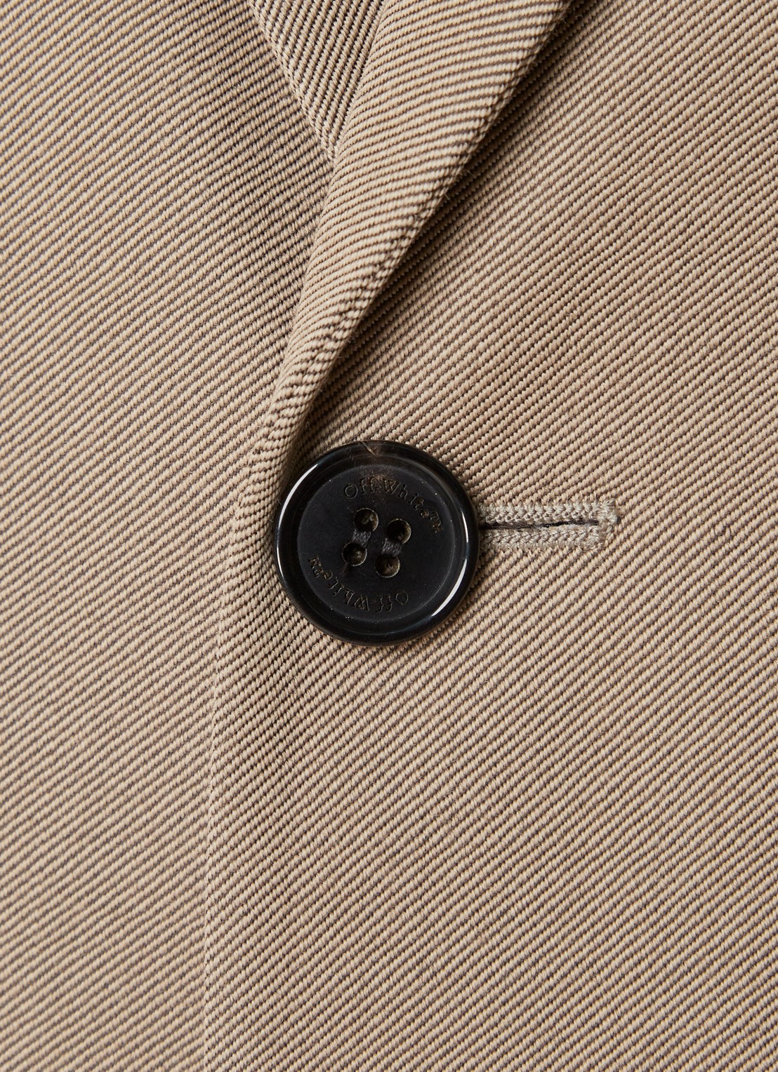 Off-White Ow Emb regular fit colbert van wol met klepzakken - detail 4 beige