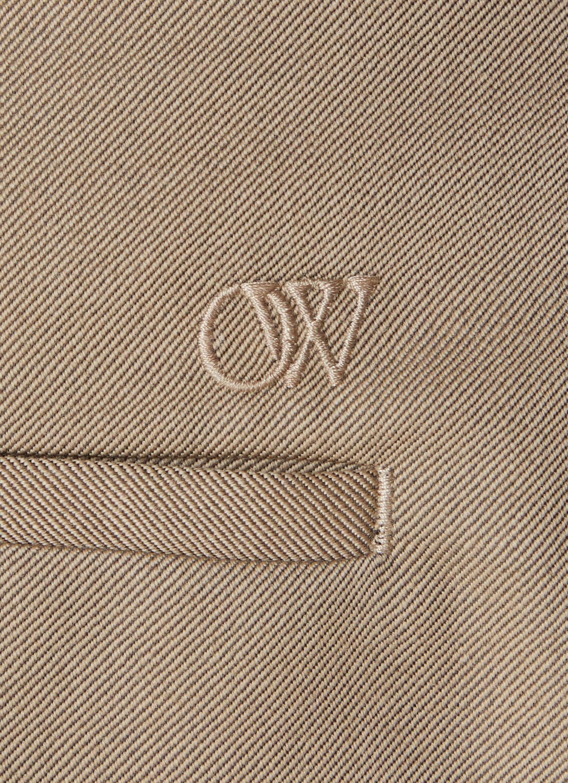 Off-White Ow straight fit pantalon van wol met ritsdetail - detail 5 donkerbeige