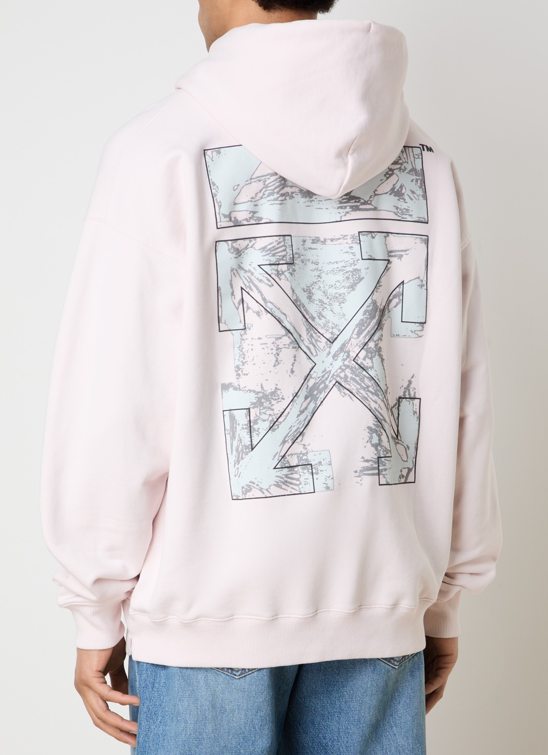 Off-White Paint Arrow hoodie met logo- en backprint - detail 2 lichtroze