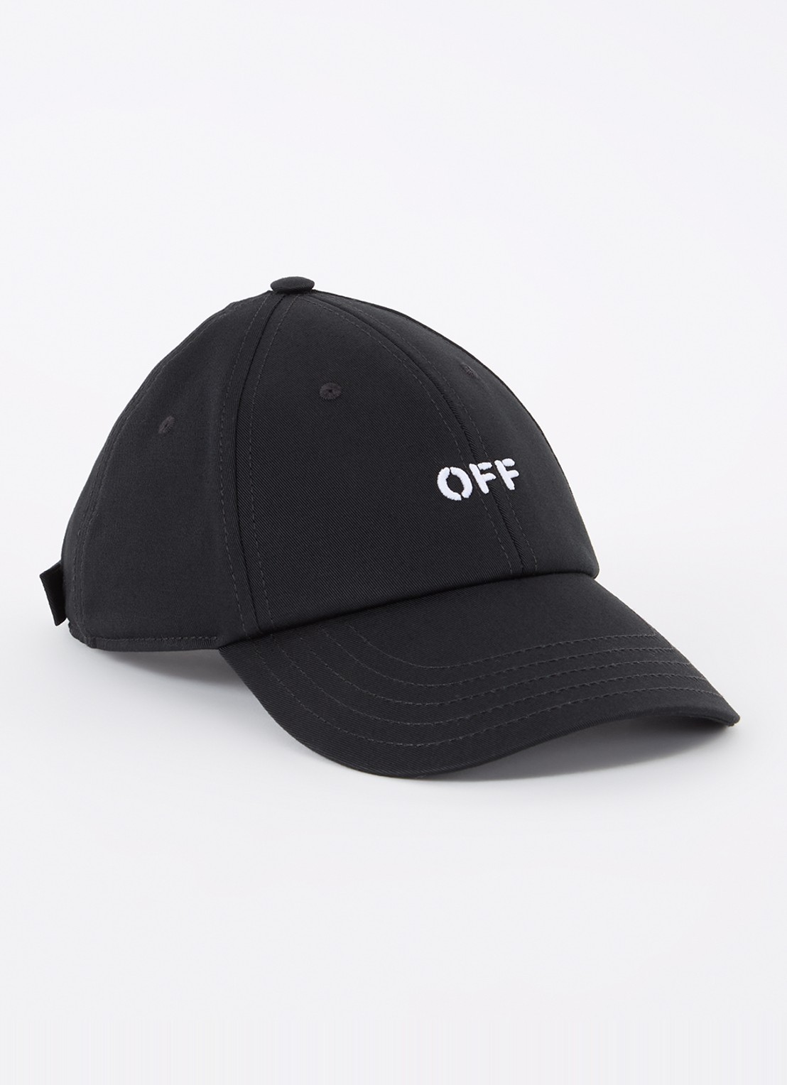 Off-White Pet met logoborduring - voorkant 2 zwart