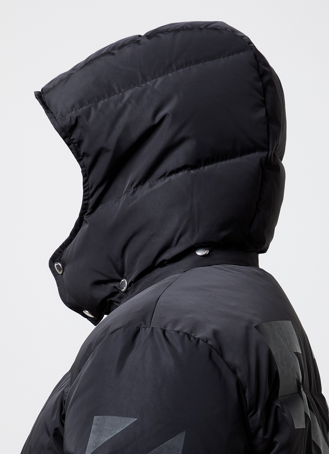Off-White Puffer jack met donsvulling en afneembare capuchon - detail 2 zwart