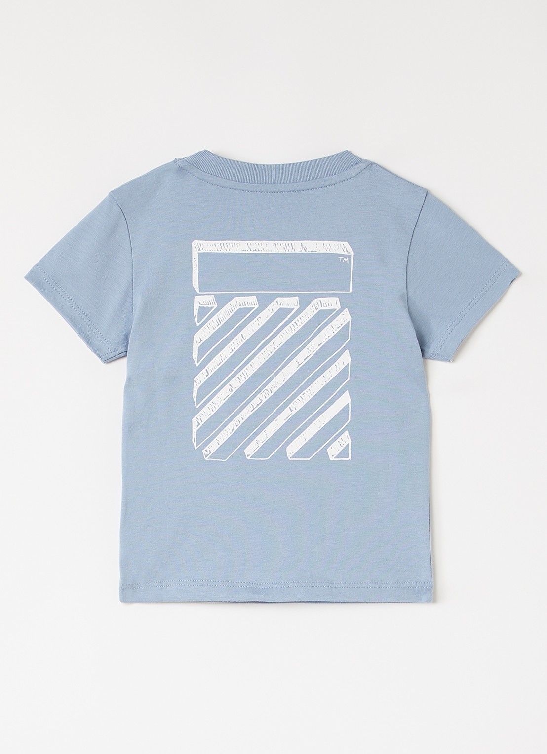 Off-White Scribble Diag T-shirt met logo- en backprint - voorkant 2 staalblauw