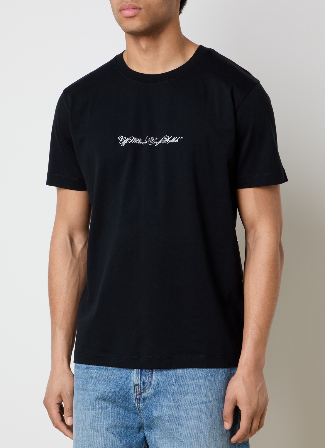 Off-White Script Arrow T-shirt met logoborduring - achterkant 5 zwart