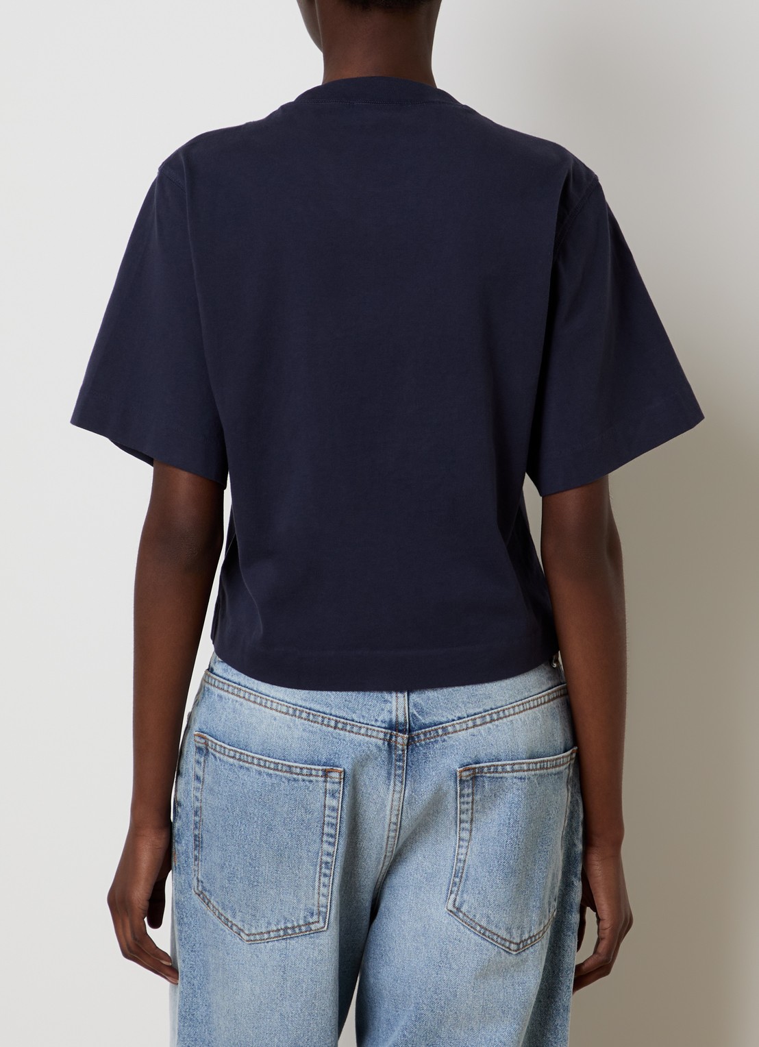 Off-White Script T-shirt met logo - achterkant donkerblauw