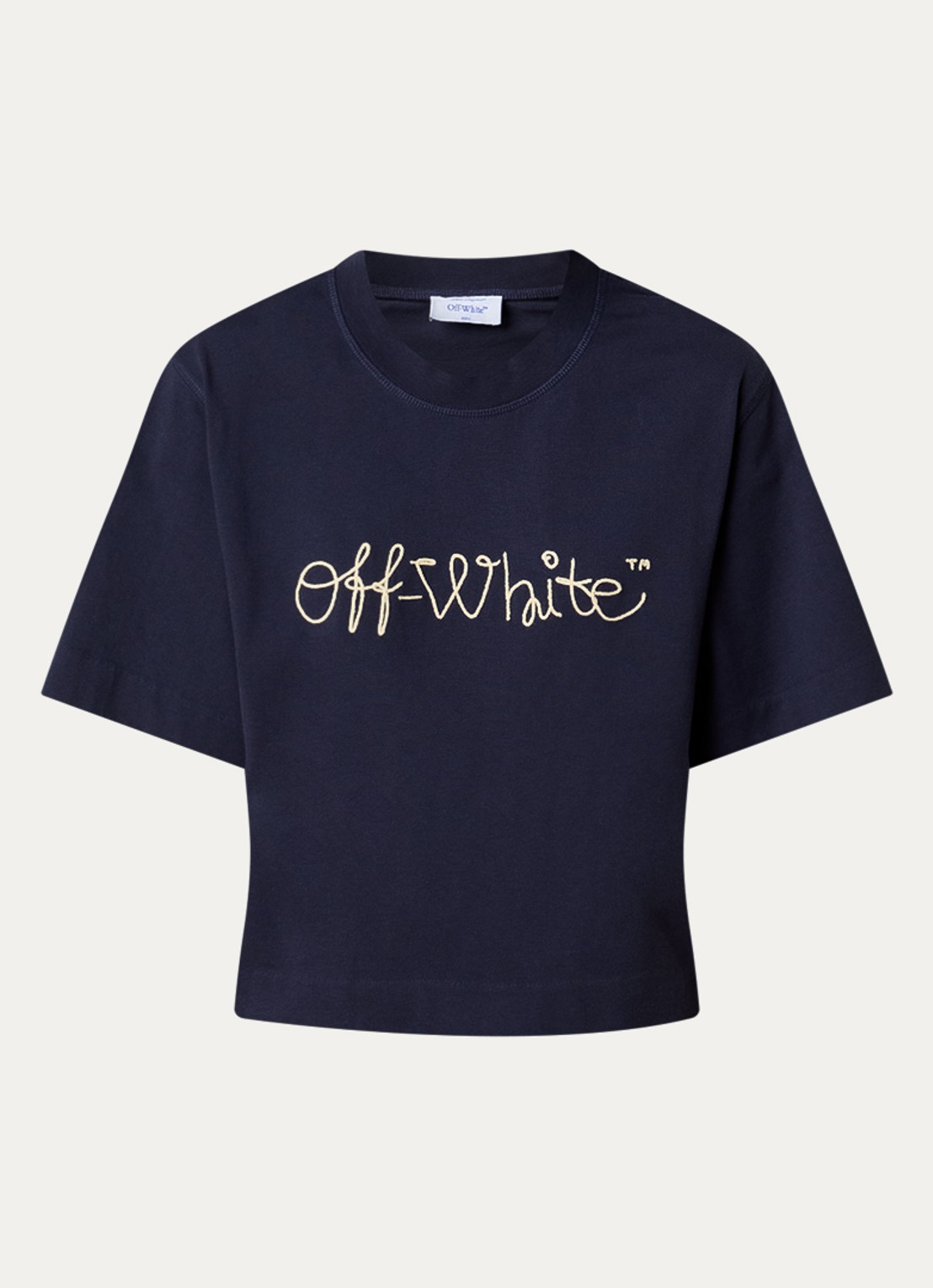 Off-White Script T-shirt met logo - voorkant 2 donkerblauw