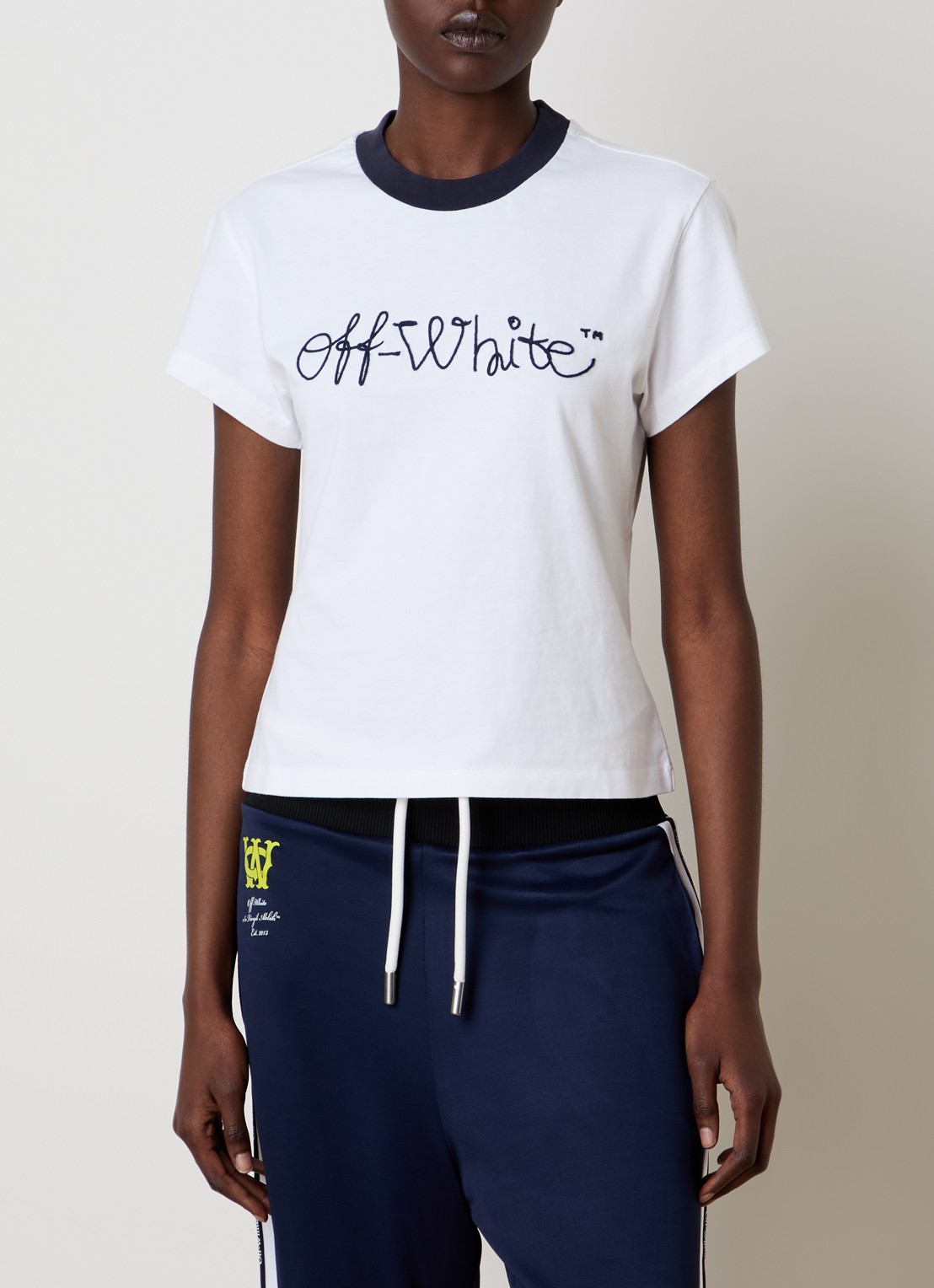 Off-White Script T-shirt met logo - detail 4 wit