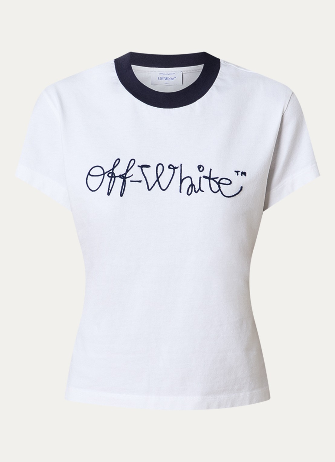 Off-White Script T-shirt met logo - voorkant 2 wit