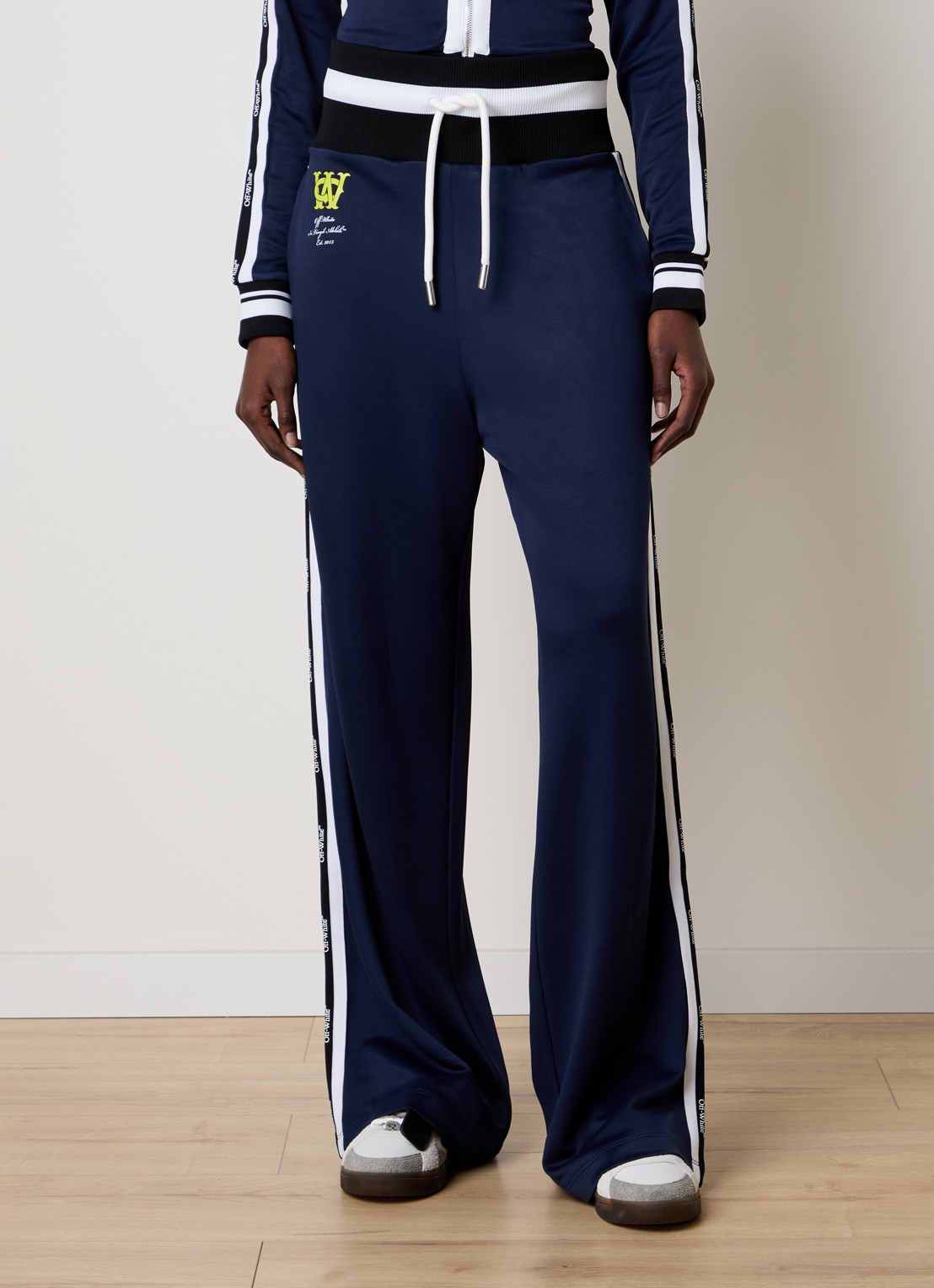 Off-White Serena high waist loose fit joggingbroek met logo - detail 2 donkerblauw