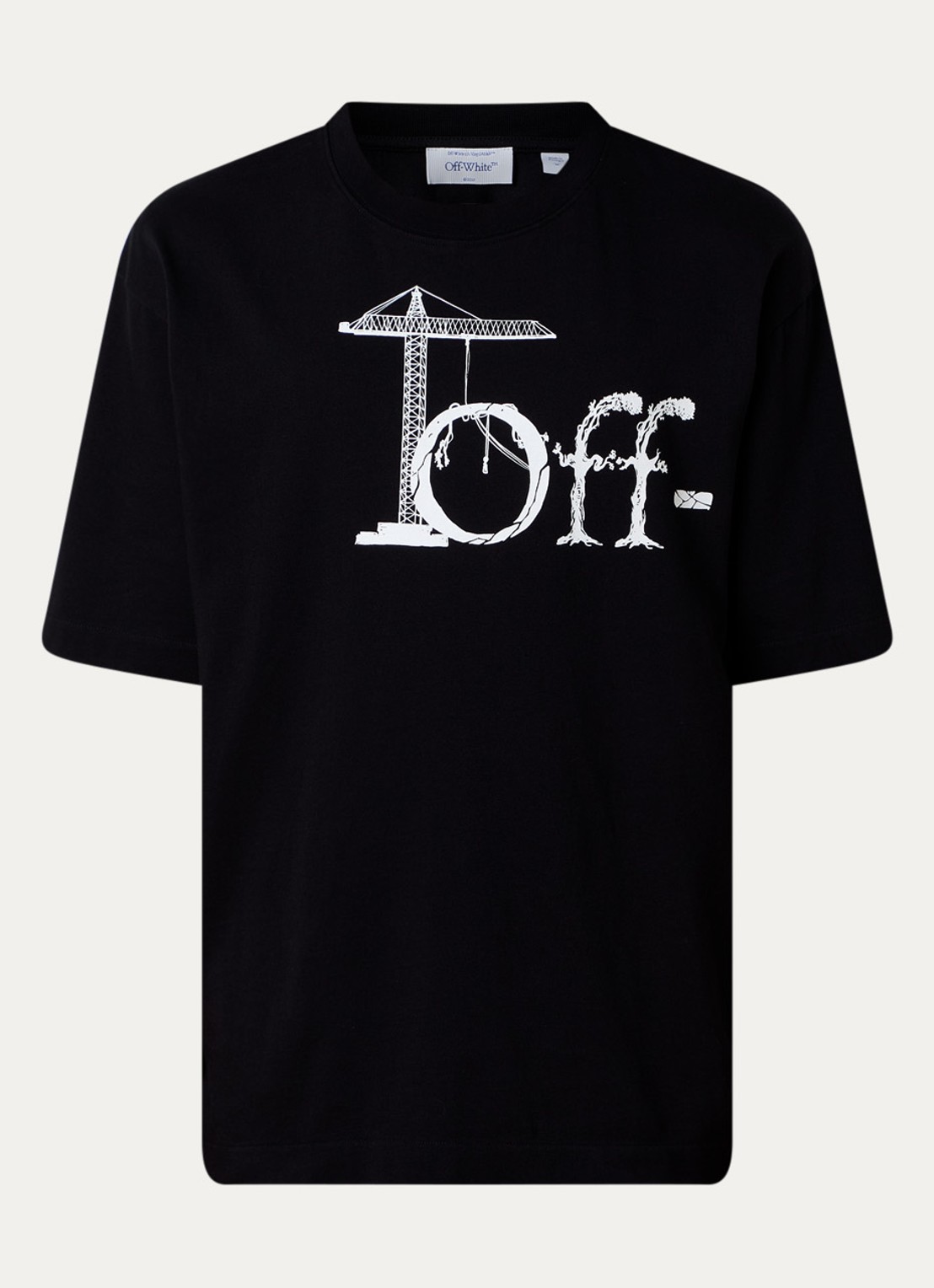 Off-White Shared T-shirt met logo- en backprint - voorkant zwart
