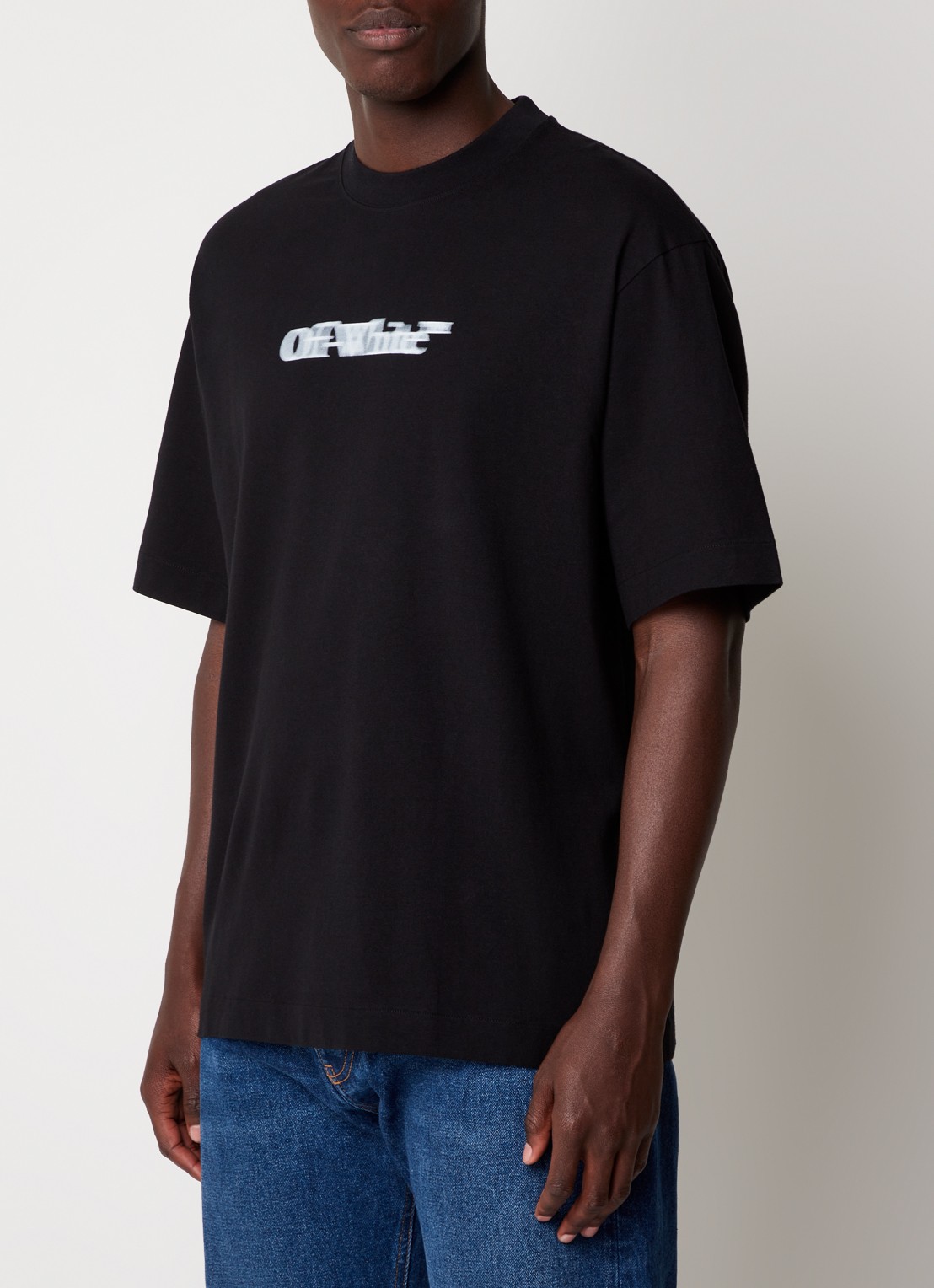 Off-White Sliding Book Skate T-shirt met logoprint  - detail zwart