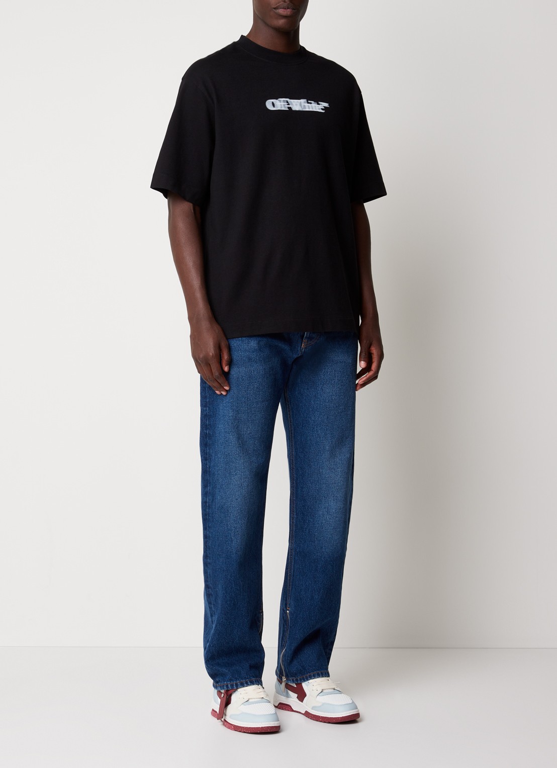 Off-White Sliding Book Skate T-shirt met logoprint  - voorkant 5 zwart