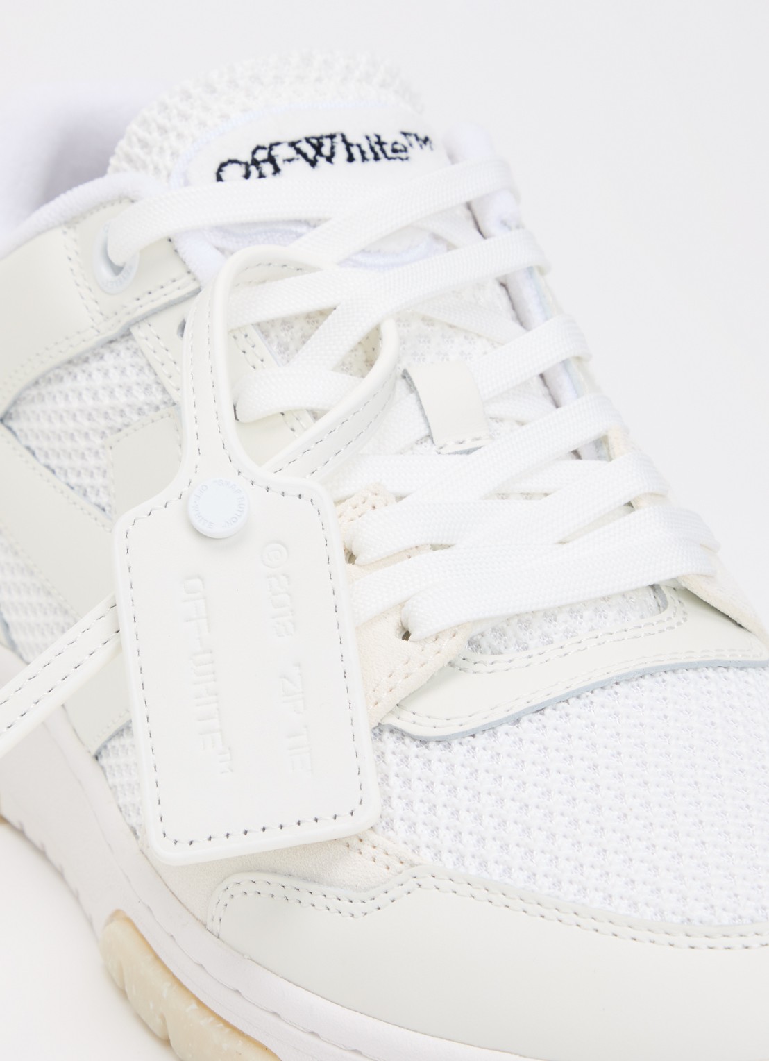Off-White Slim Out Of Office sneaker met details van leer en suède - detail 5 gebroken wit