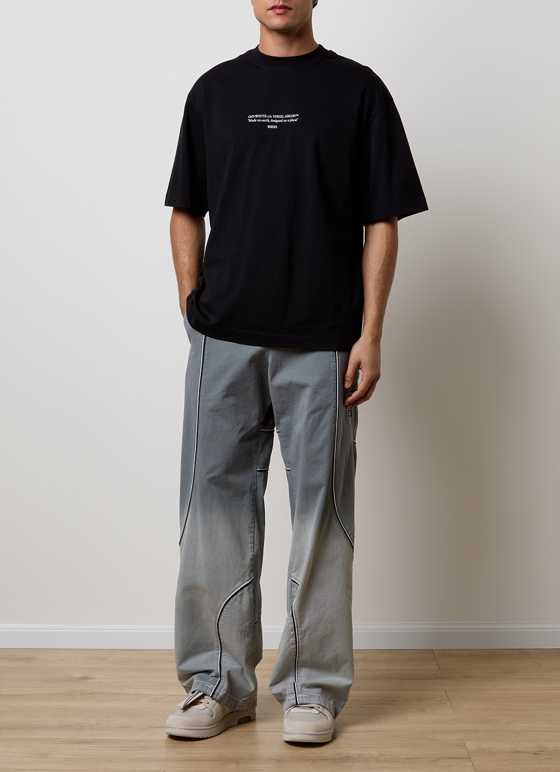 Off-White Statement T-shirt met logoprint - voorkant 3 zwart