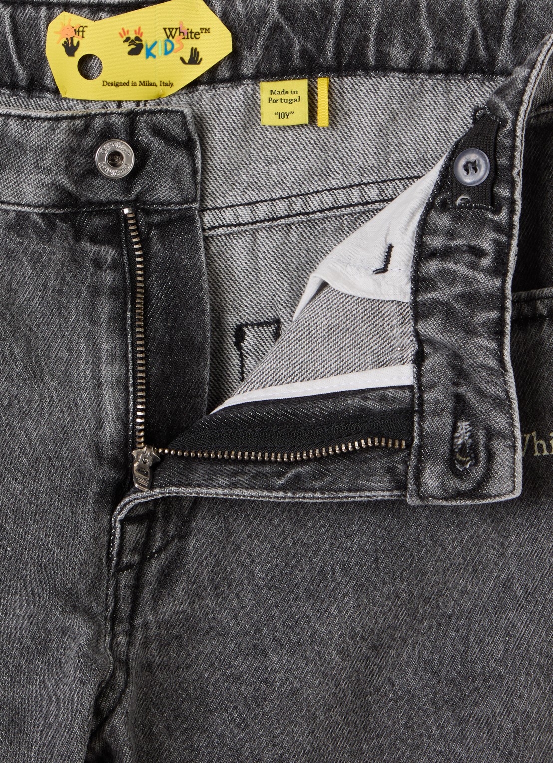 Off-White Straight leg jeans met print - detail 3 grijs