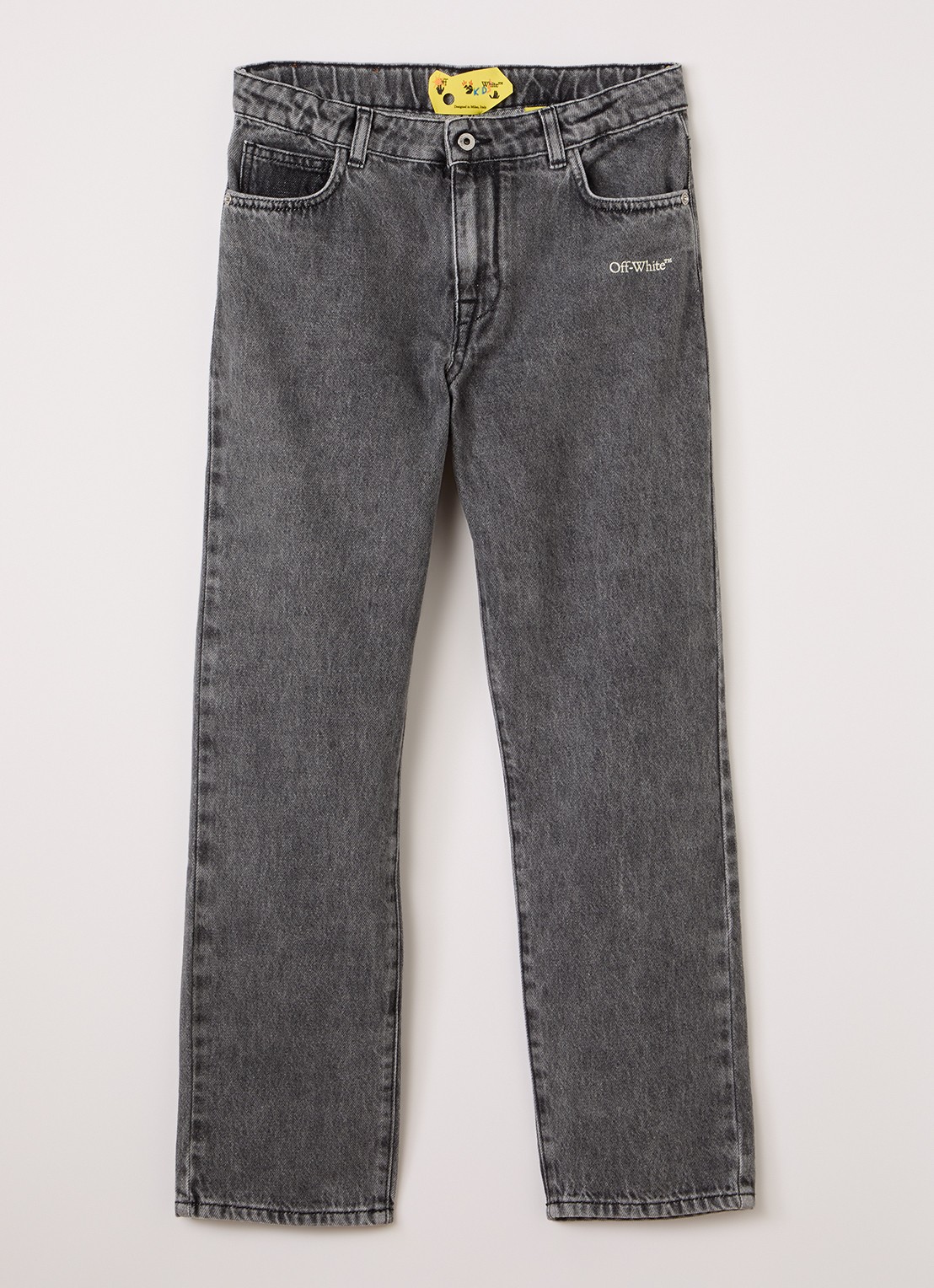 Off-White Straight leg jeans met print - voorkant grijs