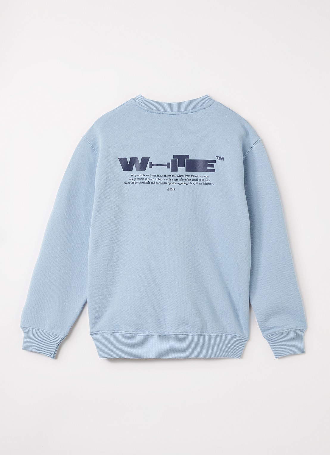 Off-White Sweater met logo - voorkant 3 lichtblauw