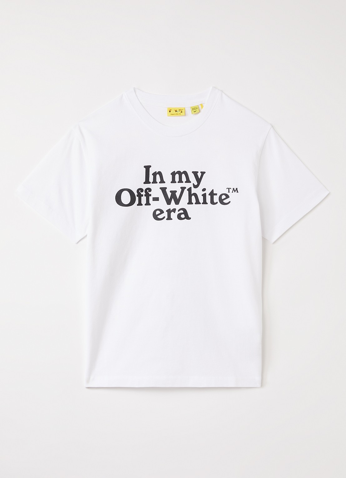 Off-White T-shirt met logo- en backprint - voorkant wit