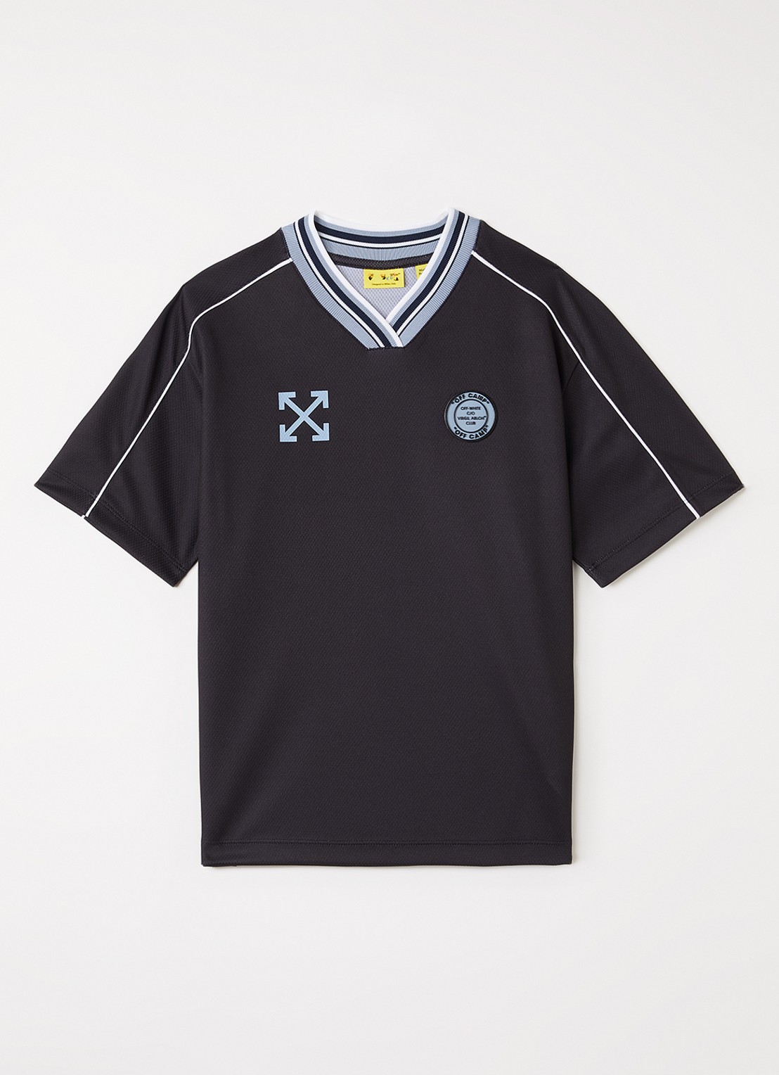 Off-White T-shirt met logo- en backprint - voorkant zwart