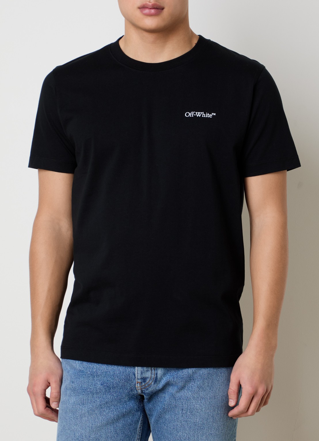 Off-White T-shirt met logo- en backprint - achterkant 3 zwart