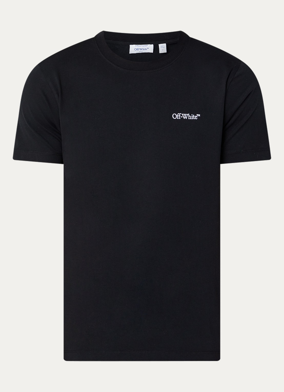 Off-White T-shirt met logo- en backprint - voorkant 4 zwart