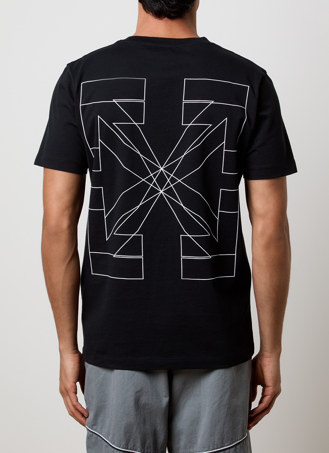 Off-White T-shirt met logo- en backprint - detail 4 zwart