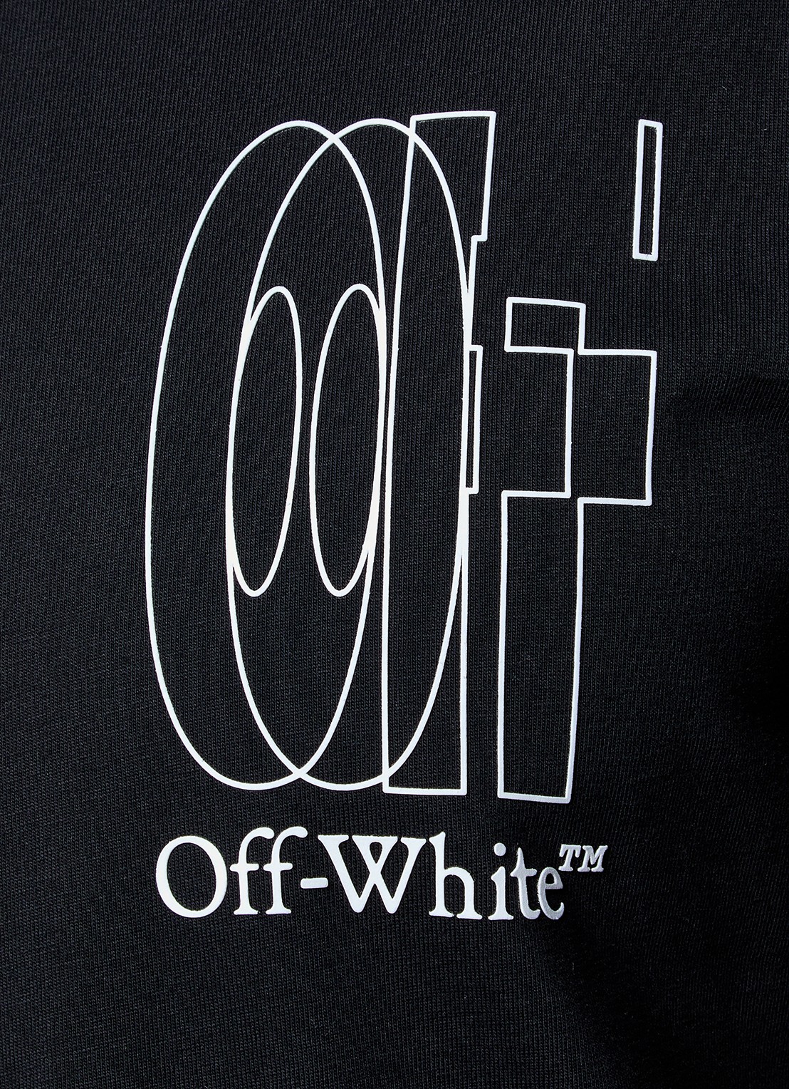 Off-White T-shirt met logo- en backprint - detail 5 zwart