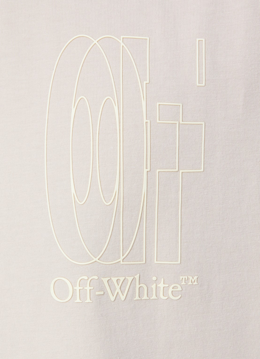 Off-White T-shirt met logo- en backprint - detail 4 beige