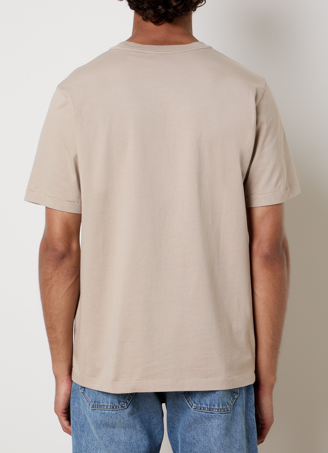 Off-White T-shirt met logoprint - achterkant donkerbeige