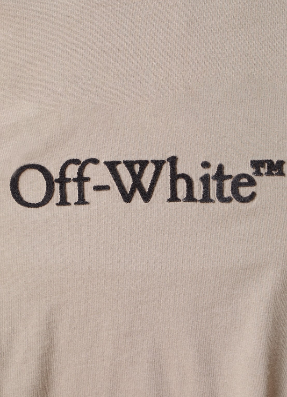 Off-White T-shirt met logoprint - detail 3 donkerbeige