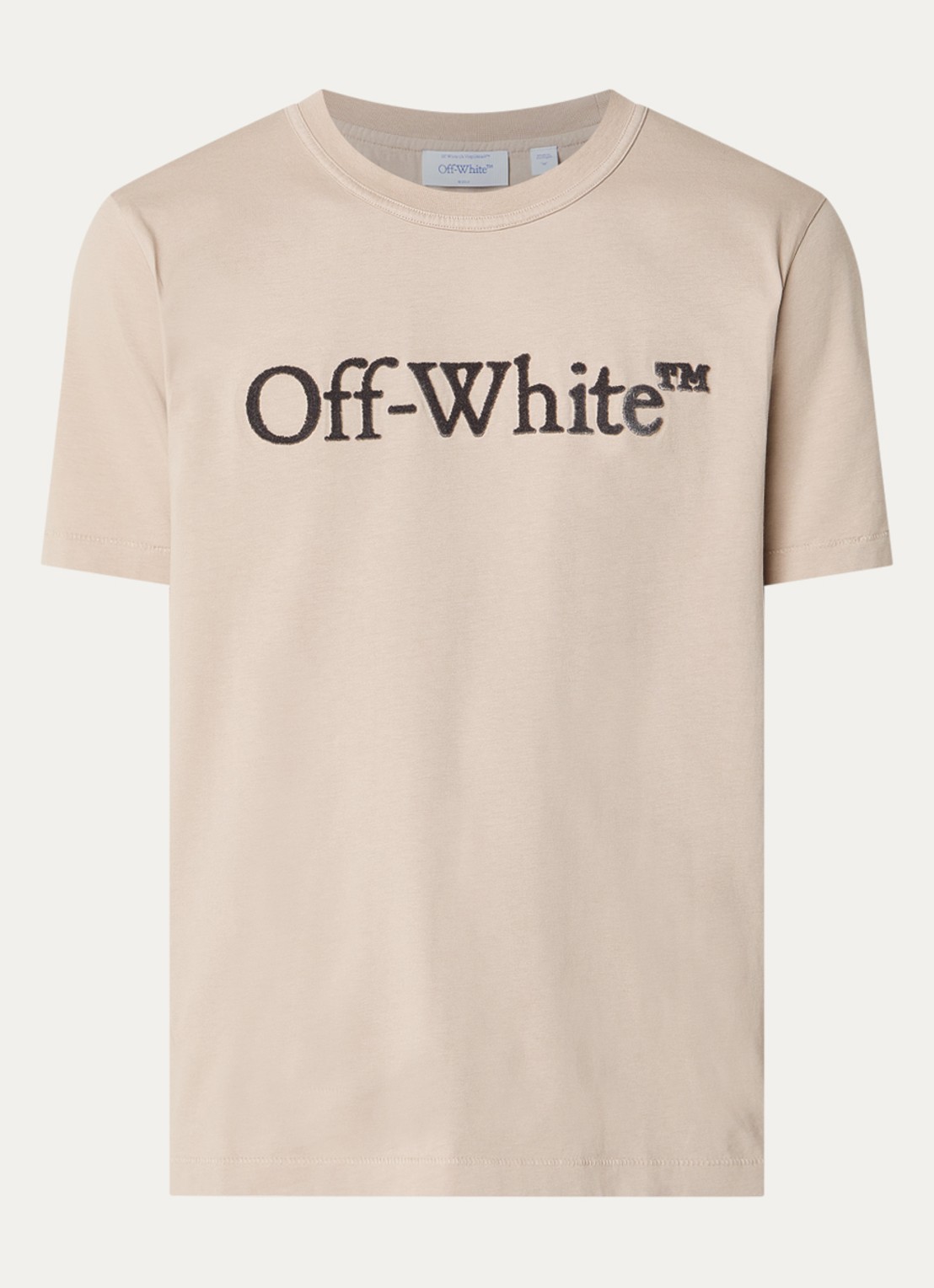 Off-White T-shirt met logoprint - voorkant beige