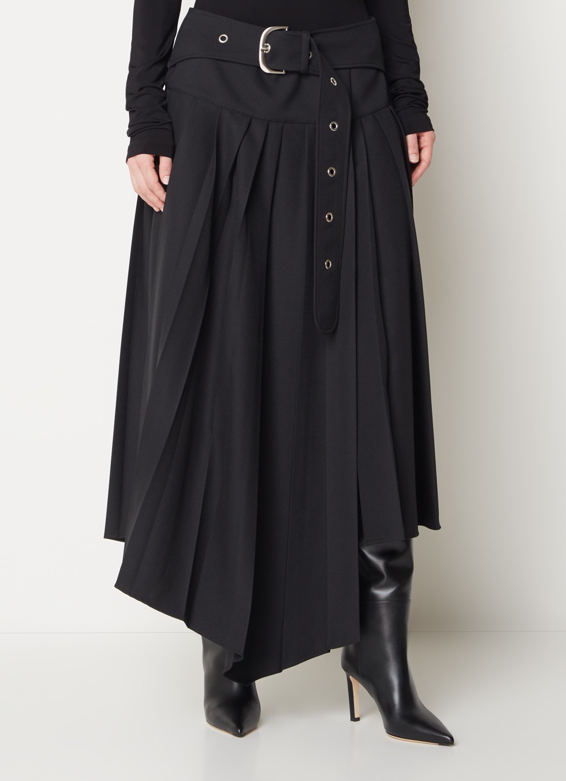 Off-White Tech Drill maxi rok met plissé en asymmetrische zoom - detail 2 zwart