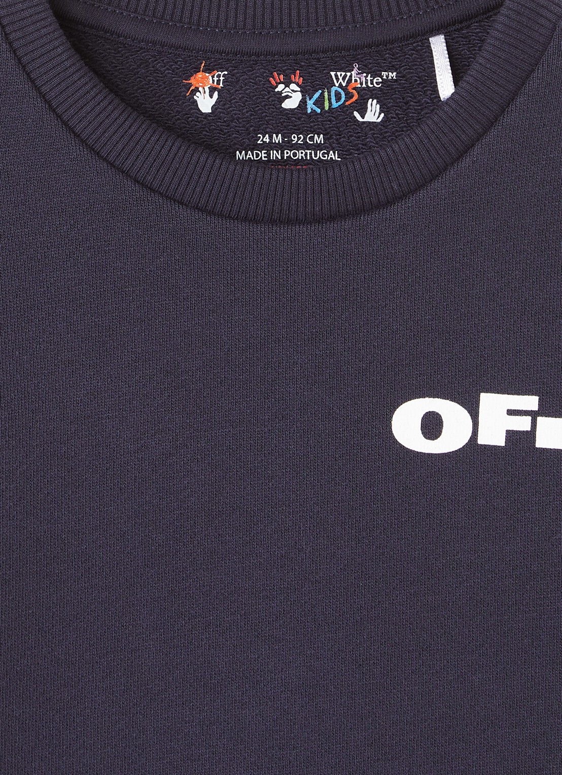 Off-White Type sweater met logo- en bakprint - detail 3 donkerblauw