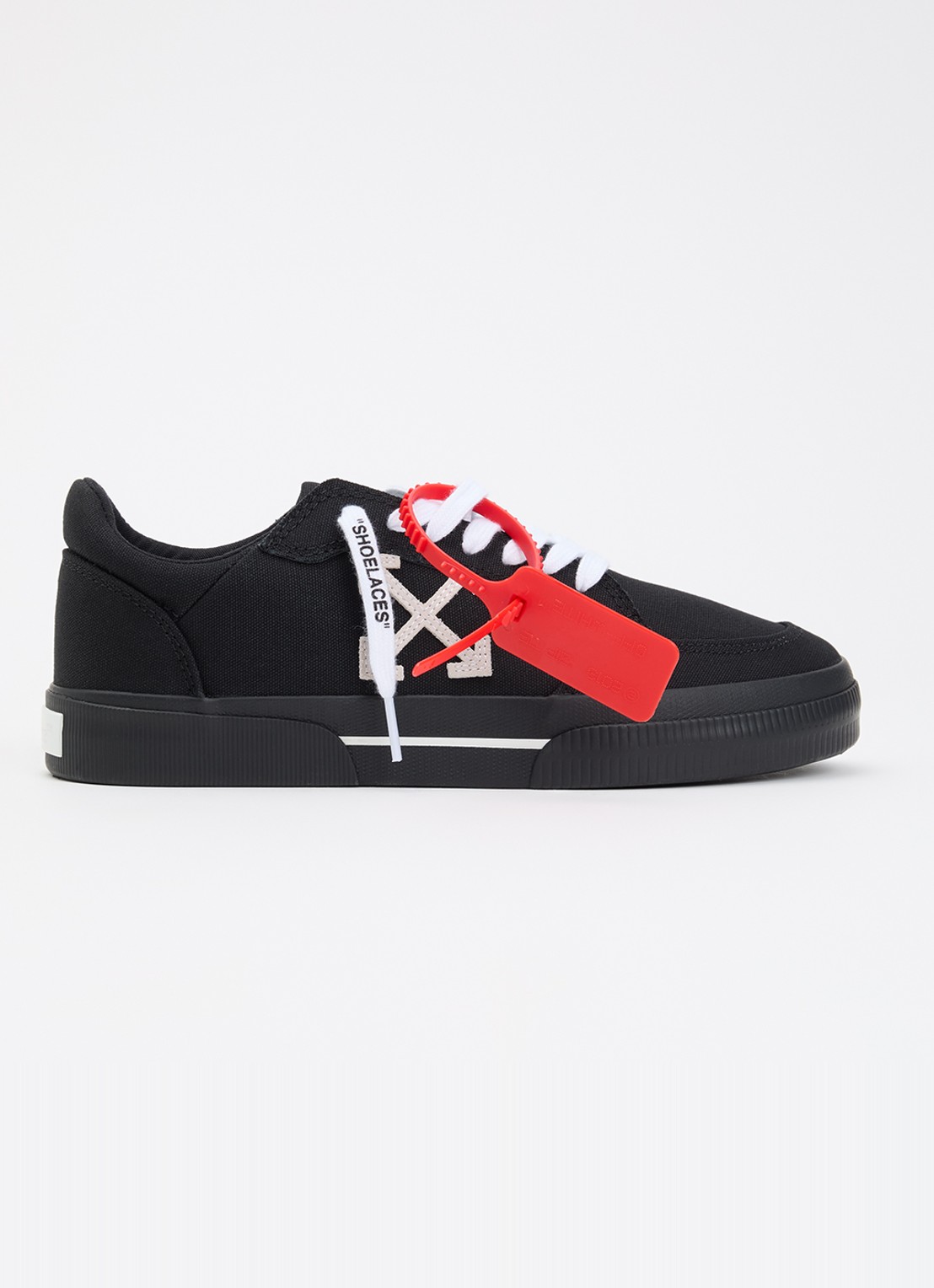 Off-White Vulcanized Low sneaker met logo - voorkant zwart