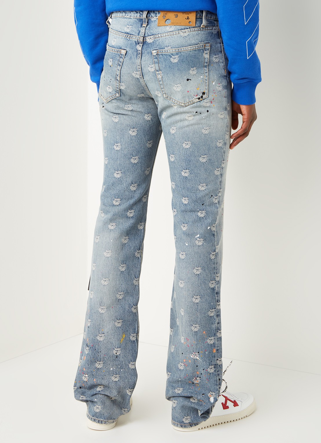 Off-White Wide fit jeans met print - achterkant 3 indigo