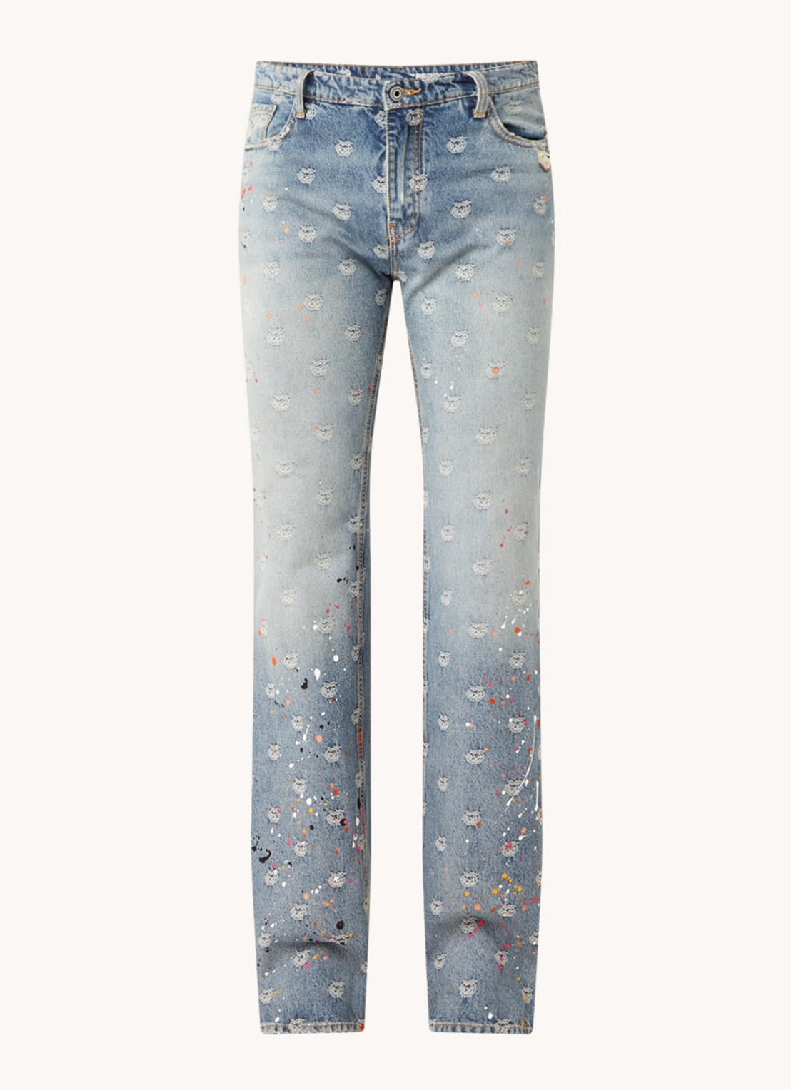 Off-White Wide fit jeans met print - voorkant 4 indigo