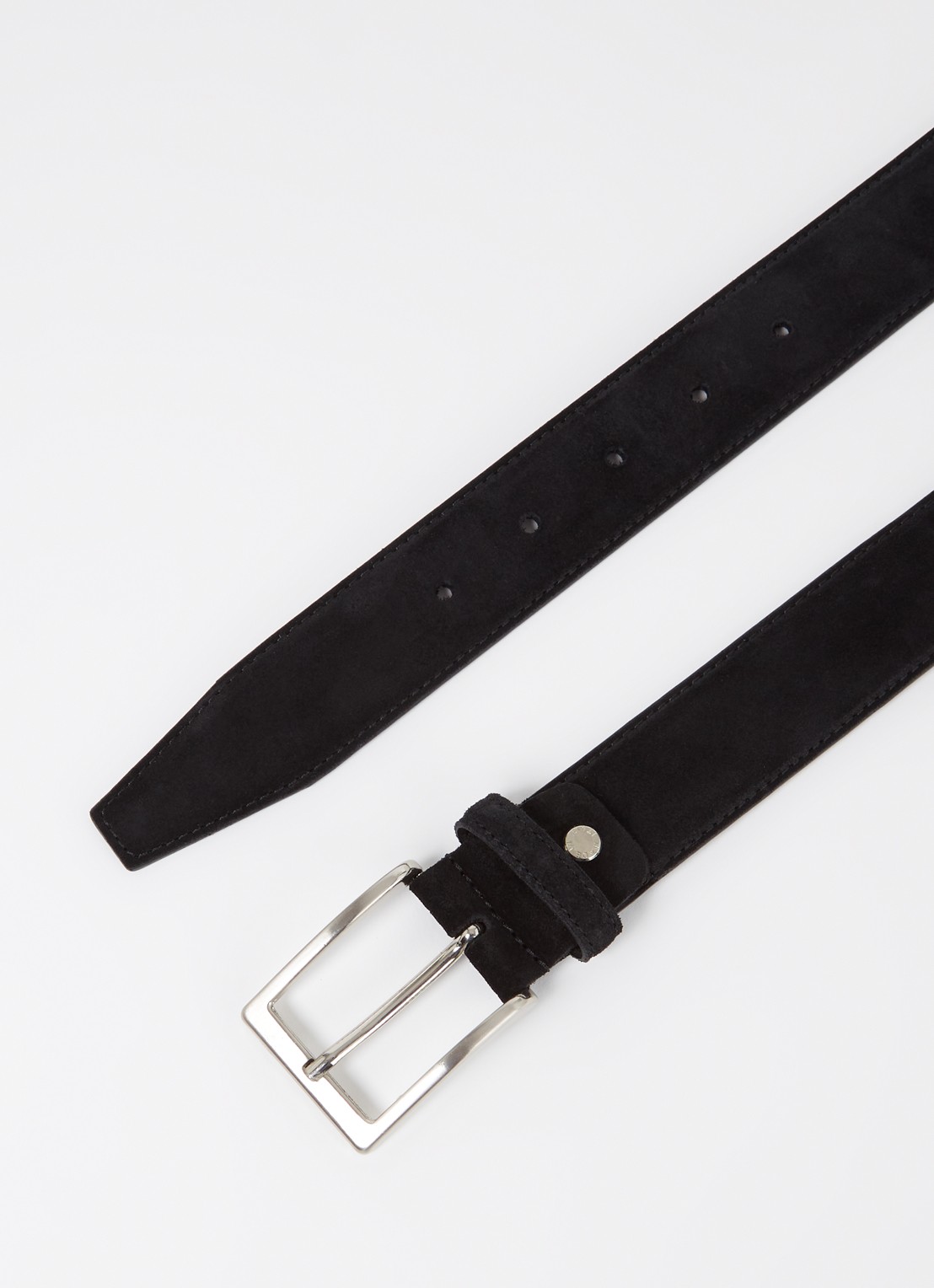 Officine Napoli 2035 riem van suède - detail 2 zwart