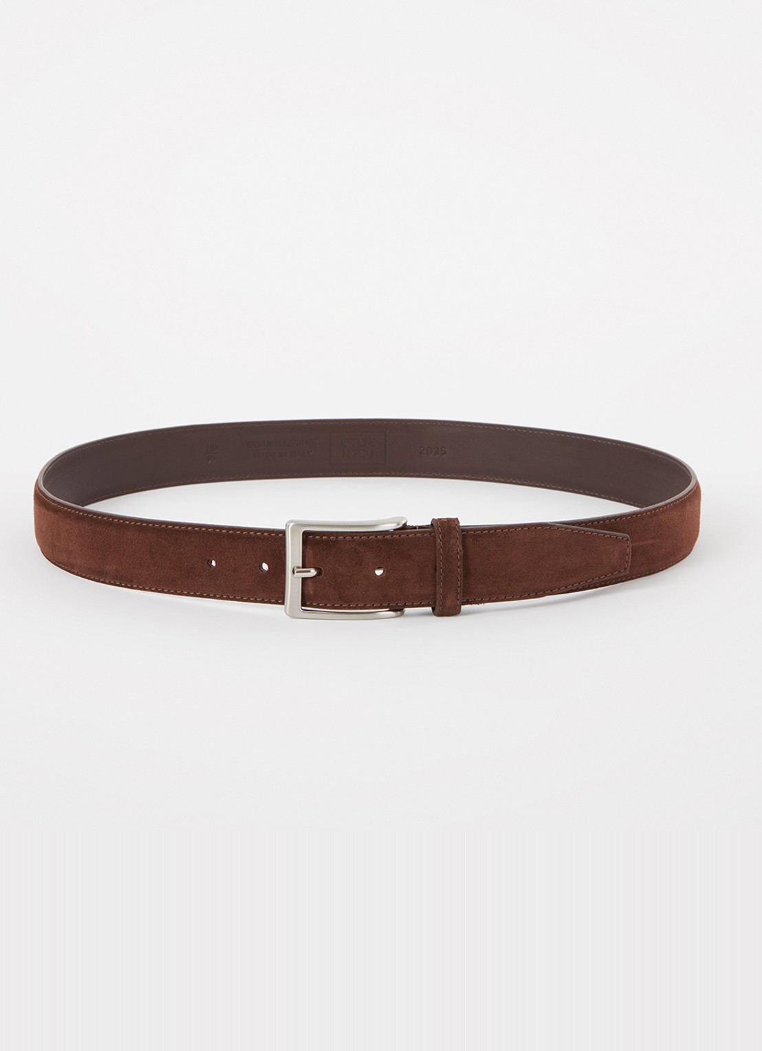 Officine Napoli 2035 riem van suède - voorkant bruin